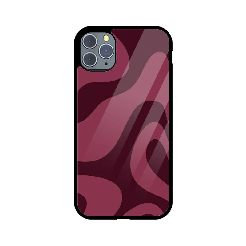 Burgundy Flow Abstract Glass Case