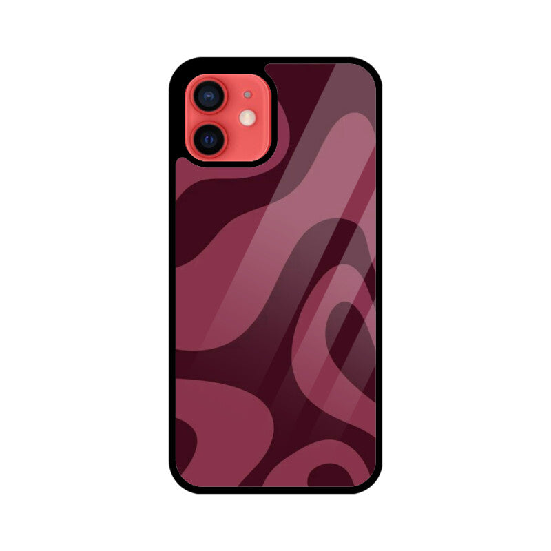 Burgundy Flow Abstract Glass Case