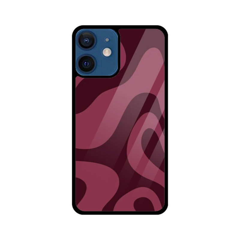 Burgundy Flow Abstract Glass Case