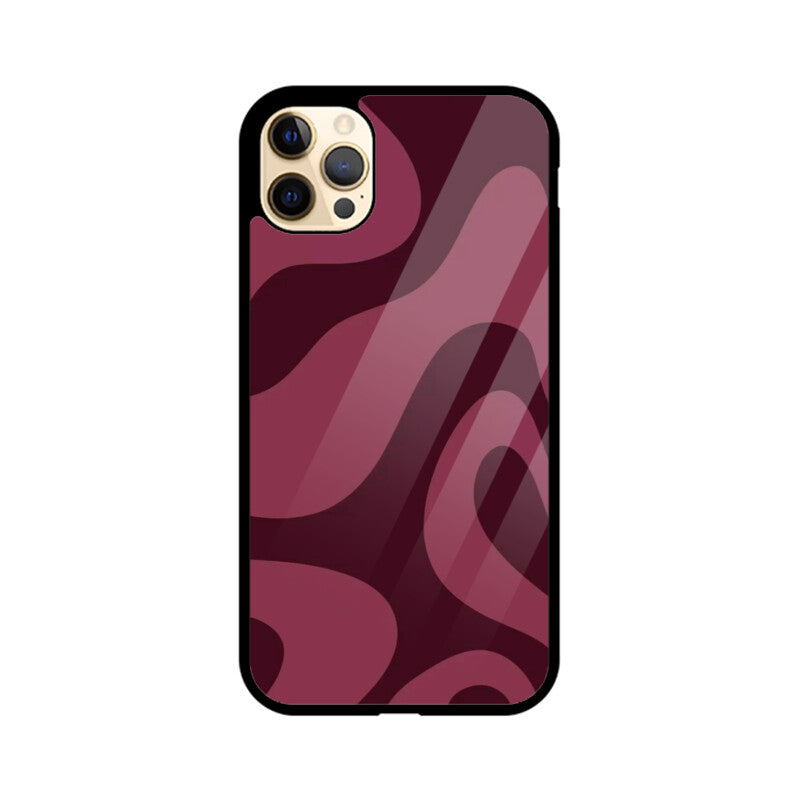 Burgundy Flow Abstract Glass Case