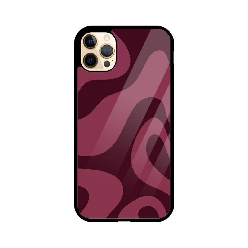 Burgundy Flow Abstract Glass Case