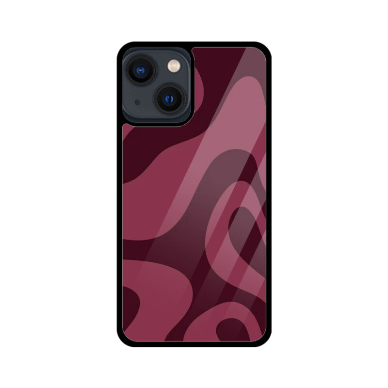 Burgundy Flow Abstract Glass Case
