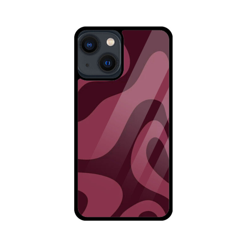 Burgundy Flow Abstract Glass Case
