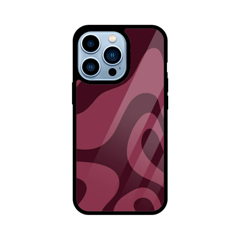 Burgundy Flow Abstract Glass Case