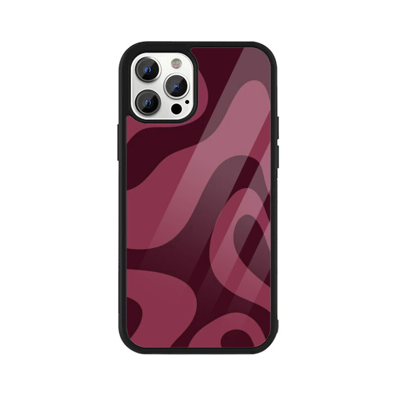 Burgundy Flow Abstract Glass Case