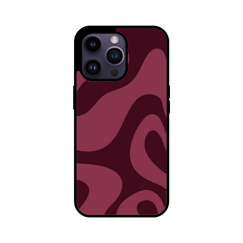 Burgundy Flow Abstract Glass Case