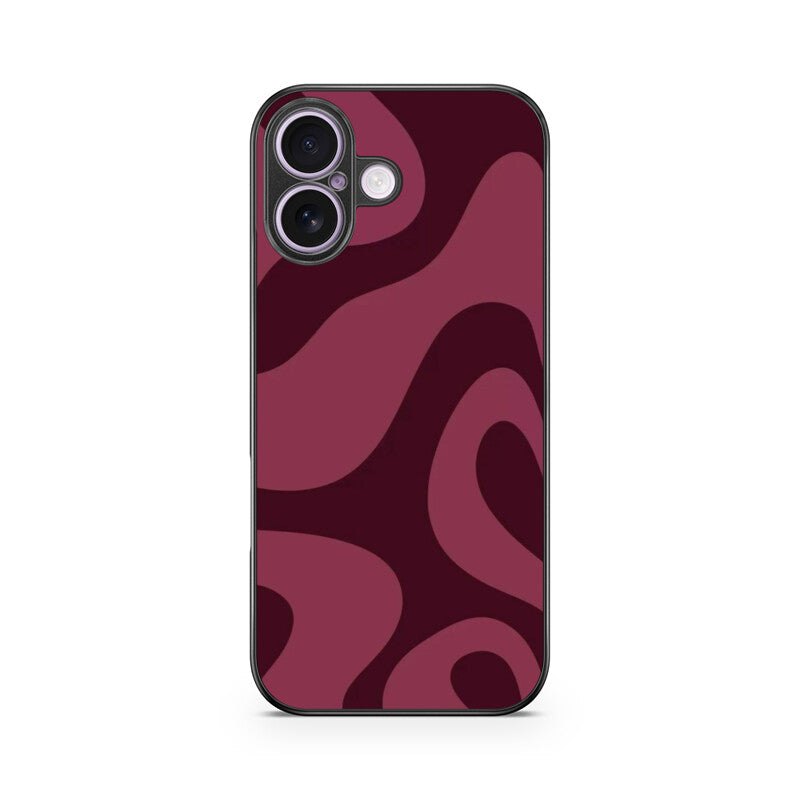 Burgundy Flow Abstract Glass Case