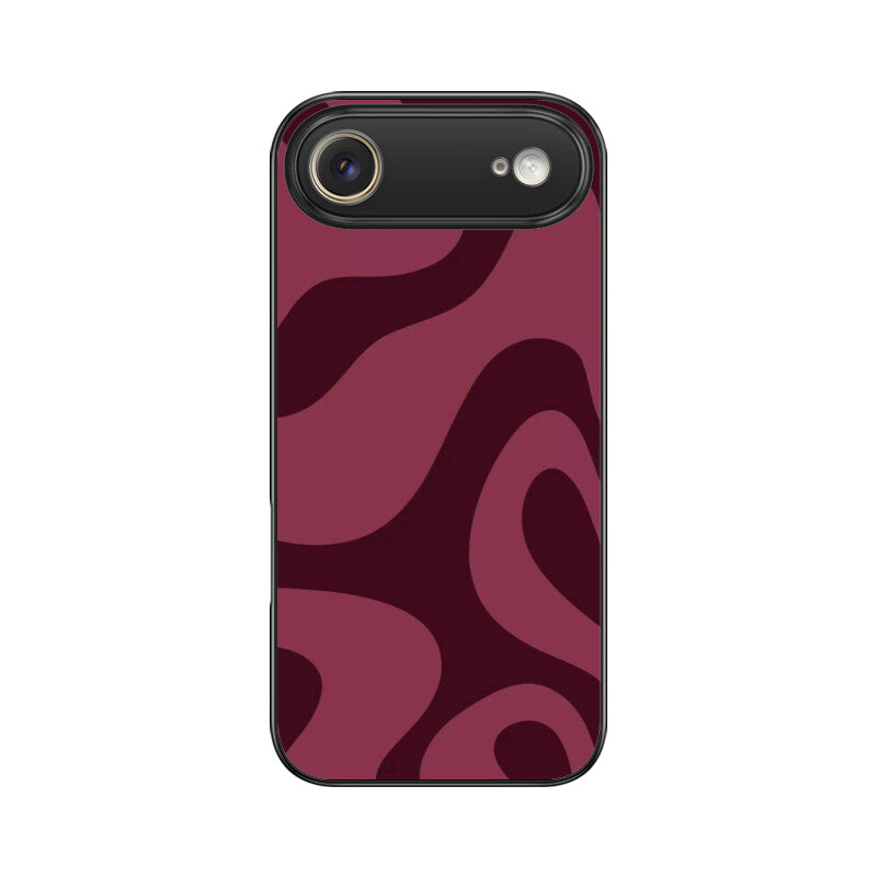 Burgundy Flow Abstract Glass Case