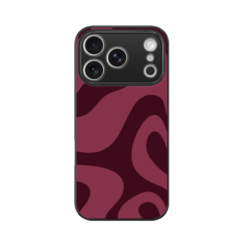 Burgundy Flow Abstract Glass Case