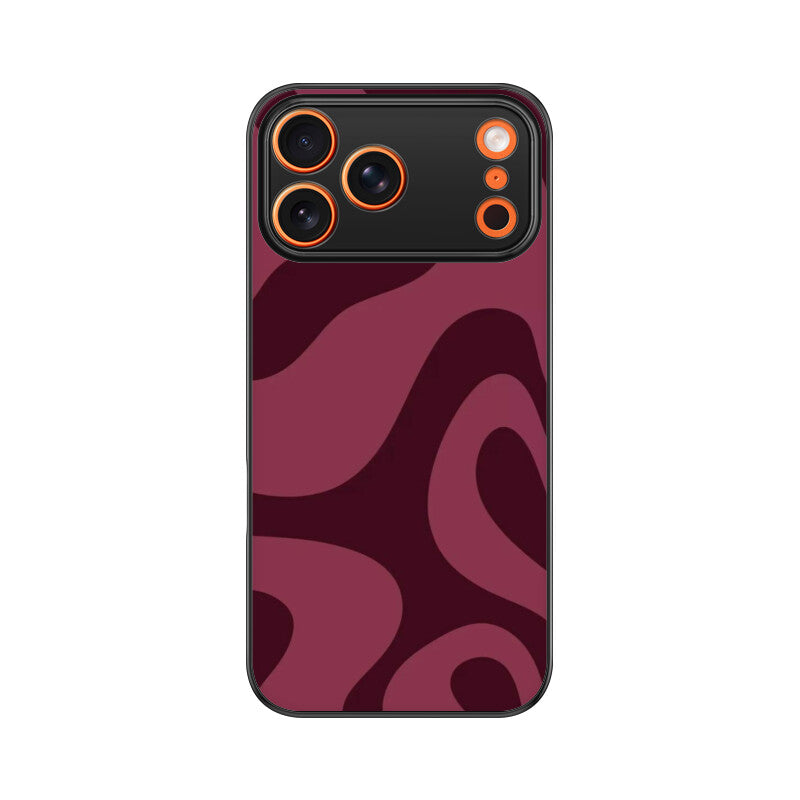 Burgundy Flow Abstract Glass Case