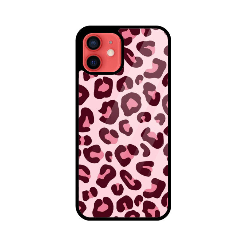 Pink Leopard Print Glass Case