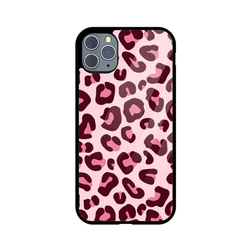 Pink Leopard Print Glass Case