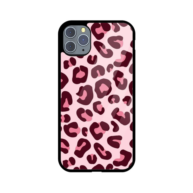 Pink Leopard Print Glass Case