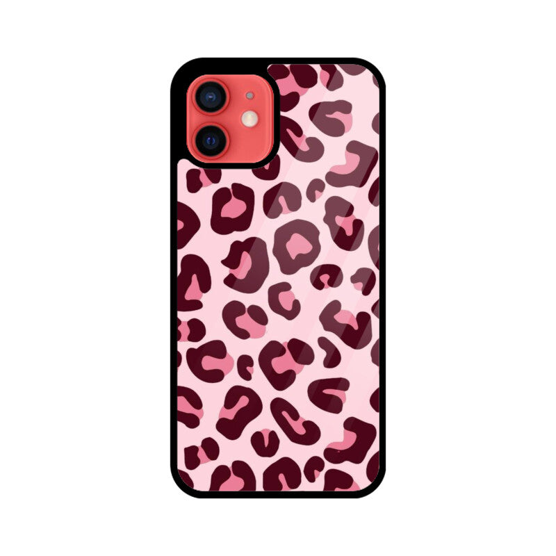 Pink Leopard Print Glass Case