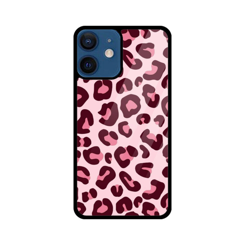Pink Leopard Print Glass Case