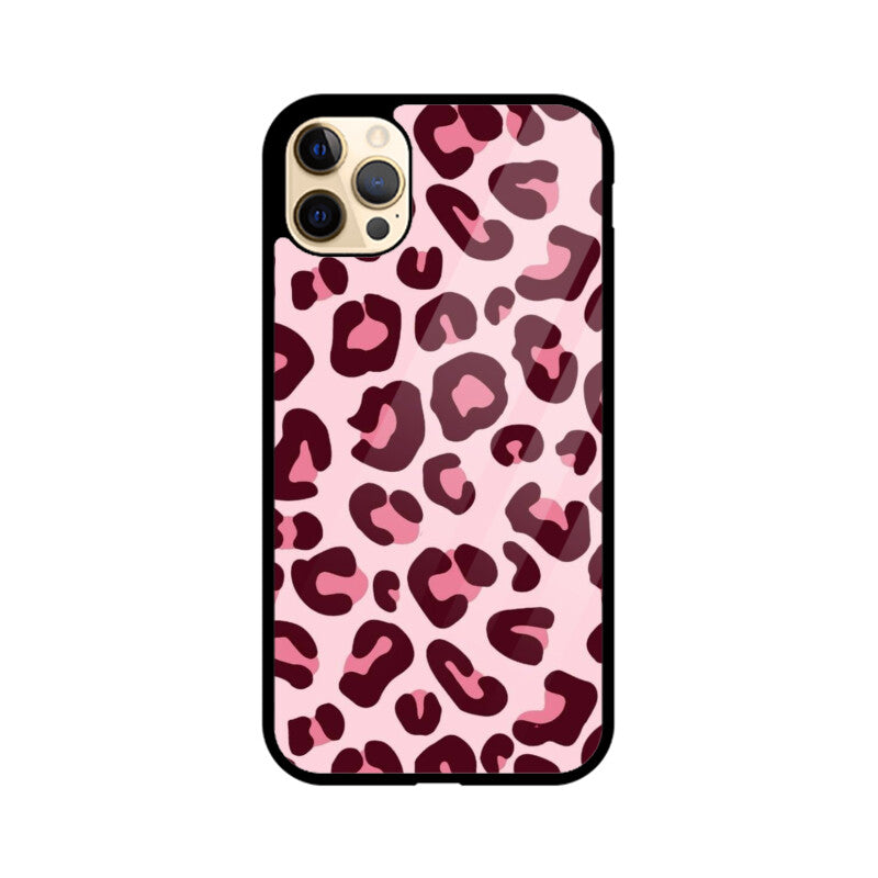Pink Leopard Print Glass Case