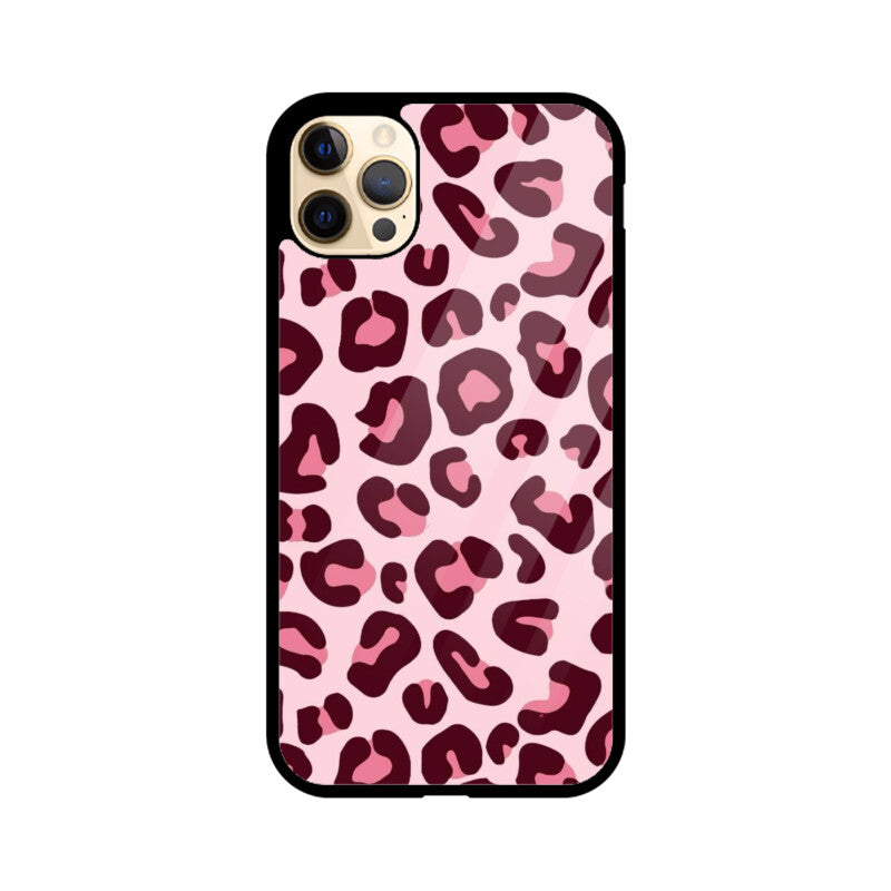Pink Leopard Print Glass Case