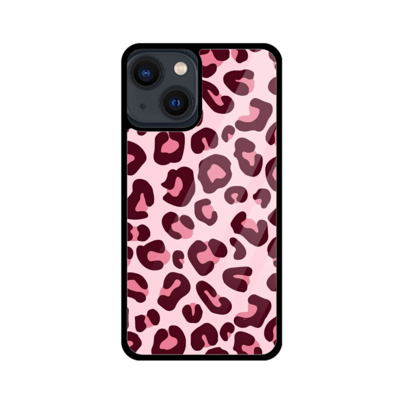 Pink Leopard Print Glass Case