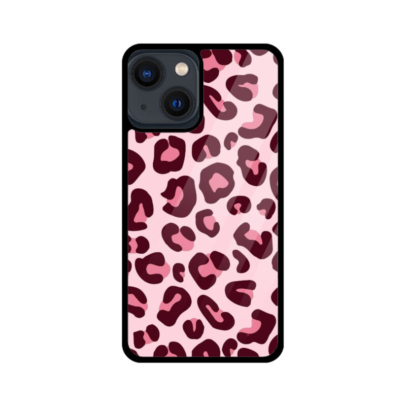 Pink Leopard Print Glass Case