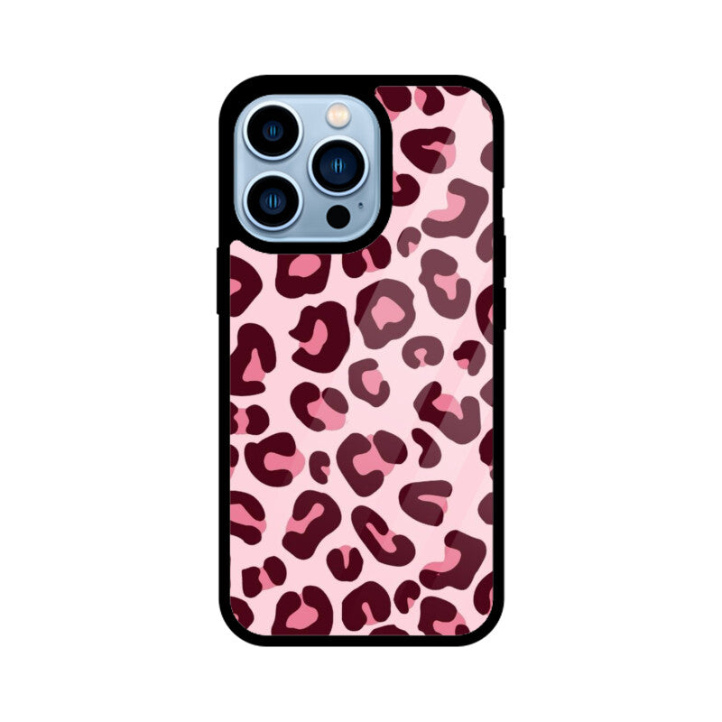 Pink Leopard Print Glass Case