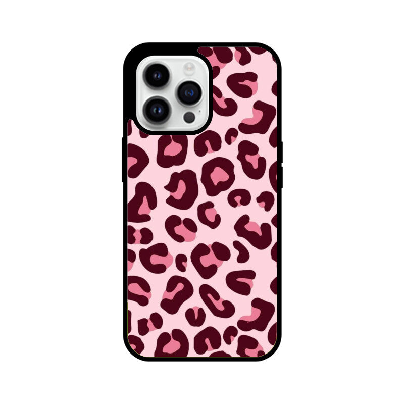 Pink Leopard Print Glass Case