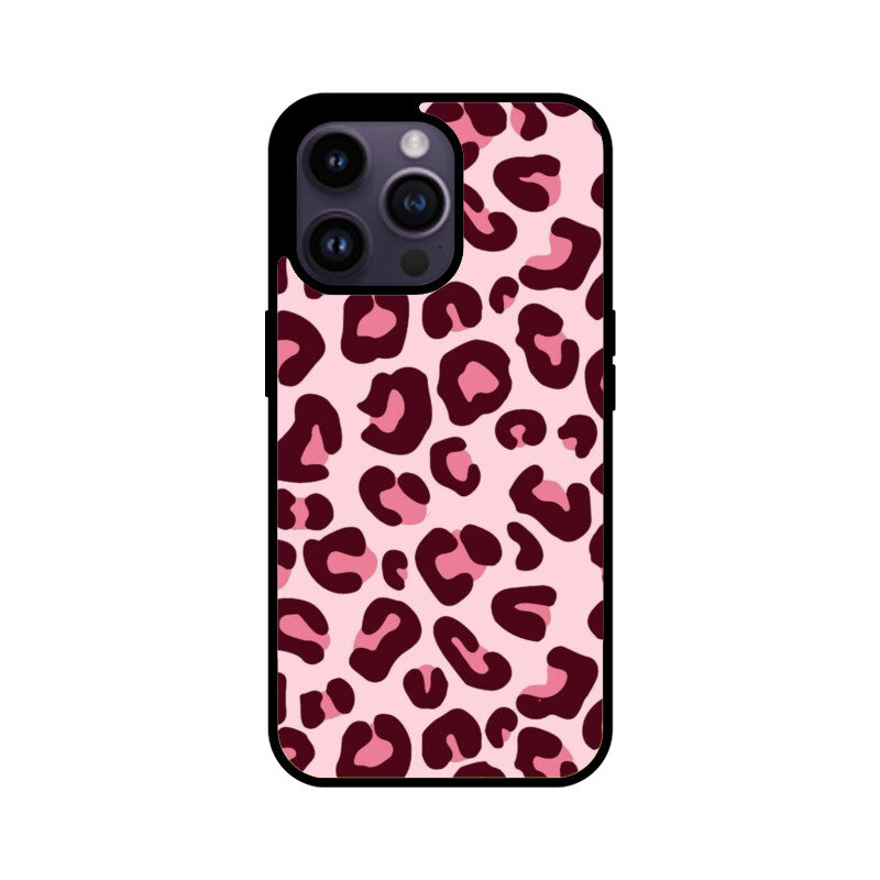 Pink Leopard Print Glass Case