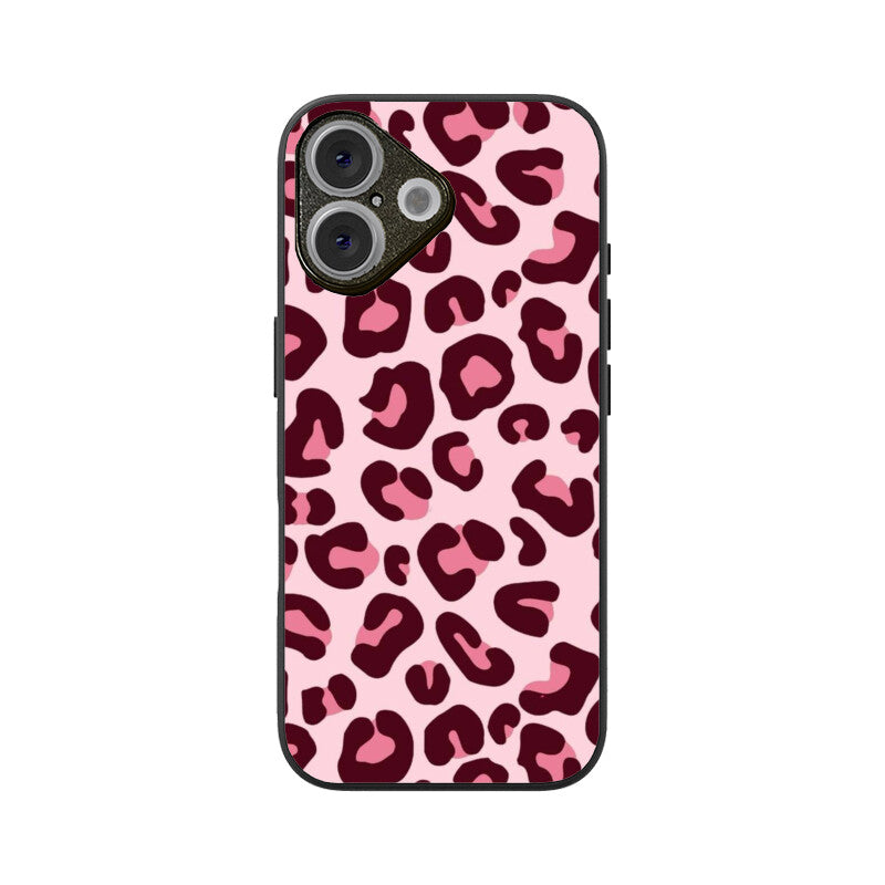 Pink Leopard Print Glass Case
