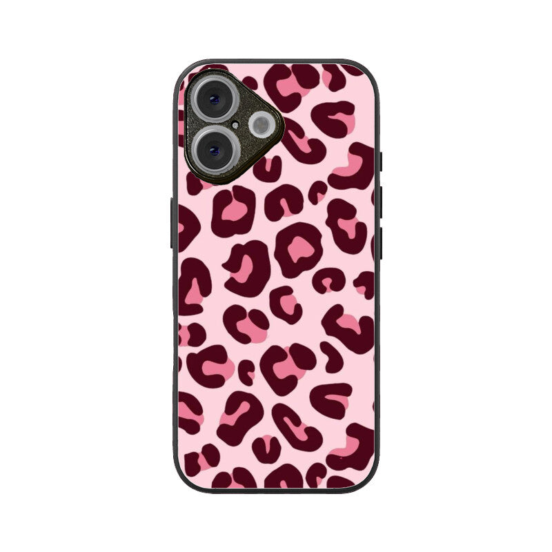 Pink Leopard Print Glass Case