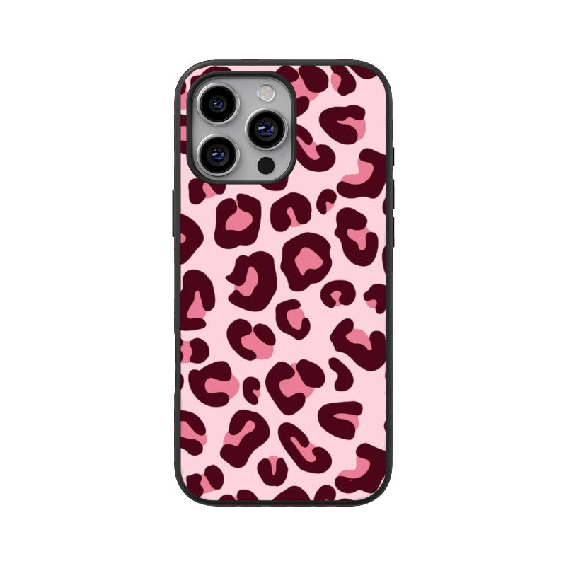 Pink Leopard Print Glass Case