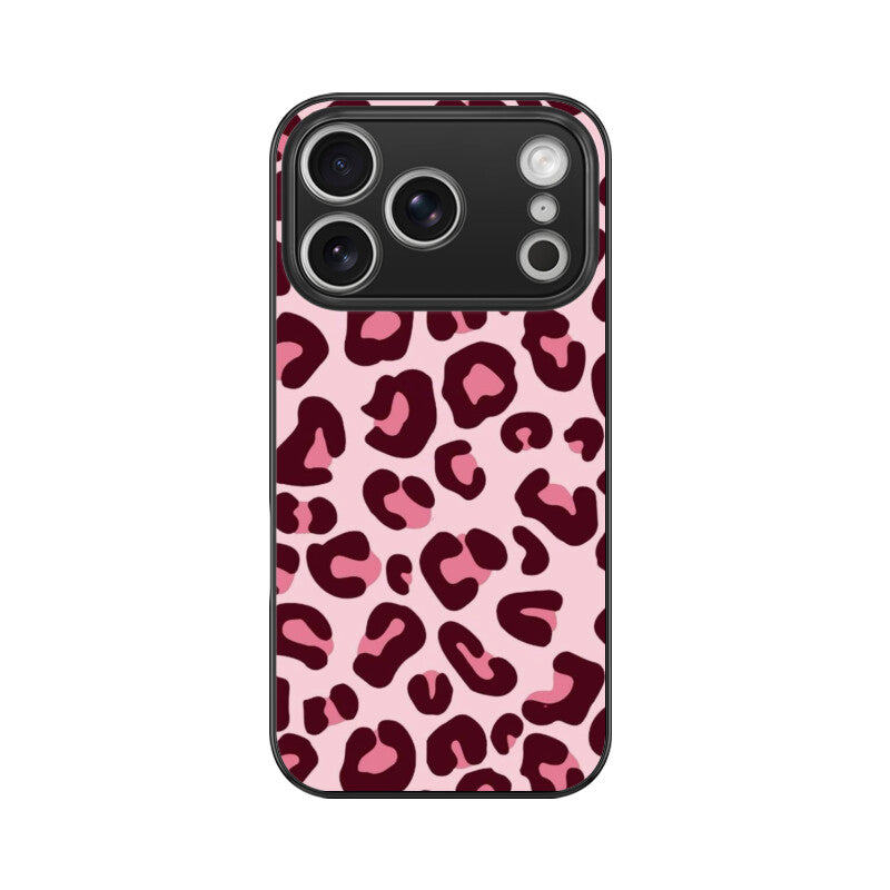 Pink Leopard Print Glass Case