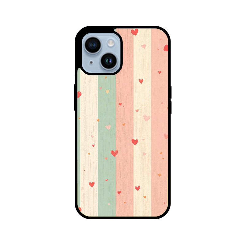 Pastel Stripe Heart Glass Case