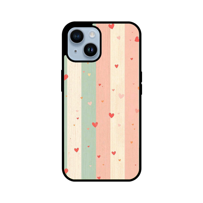 Pastel Stripe Heart Glass Case