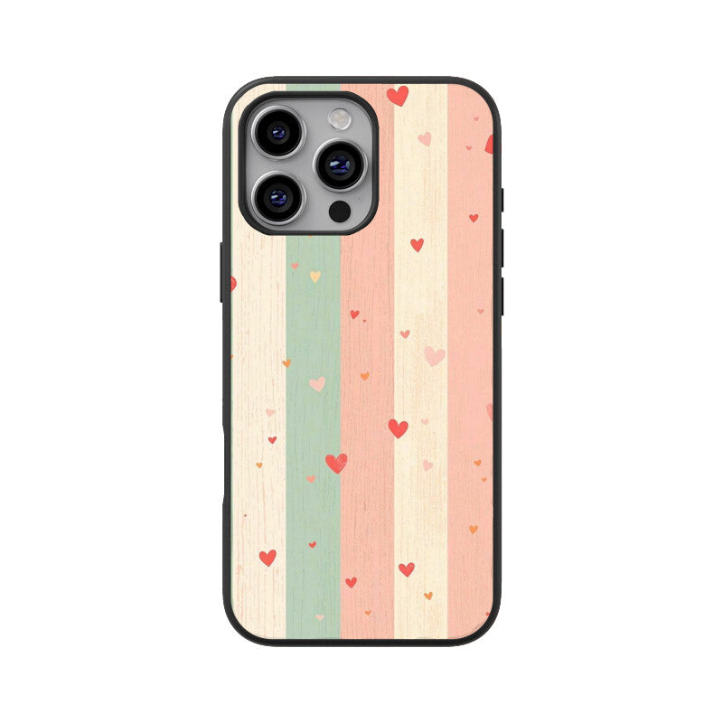 Pastel Stripe Heart Glass Case