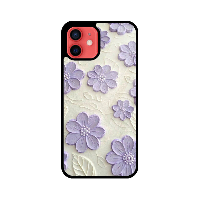 Lavender Floral Texture Glass Case