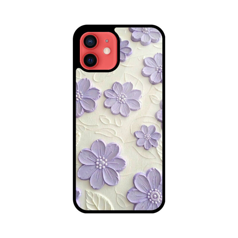 Lavender Floral Texture Glass Case