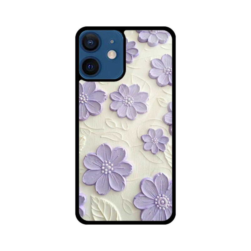 Lavender Floral Texture Glass Case