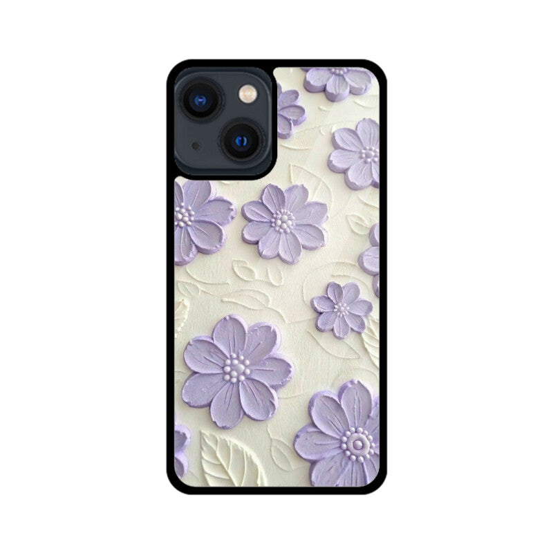 Lavender Floral Texture Glass Case