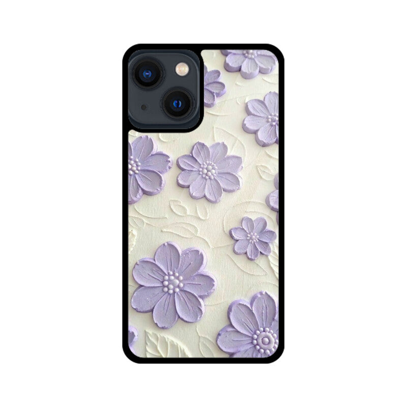 Lavender Floral Texture Glass Case