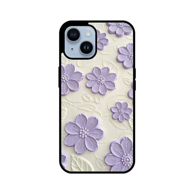 Lavender Floral Texture Glass Case