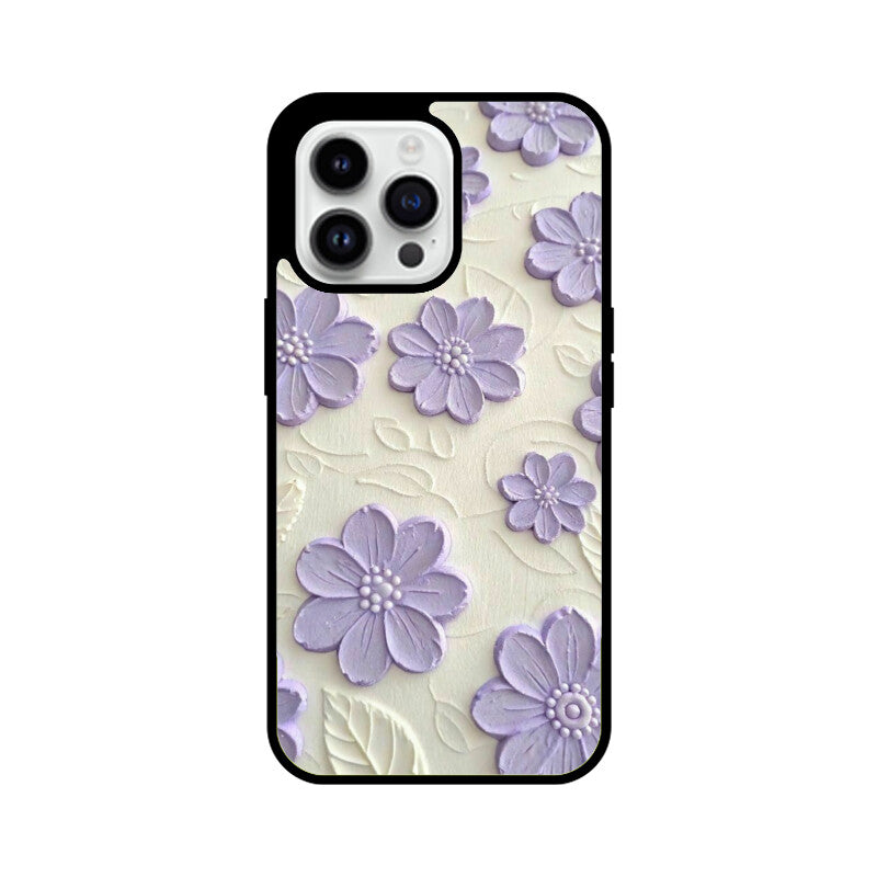 Lavender Floral Texture Glass Case