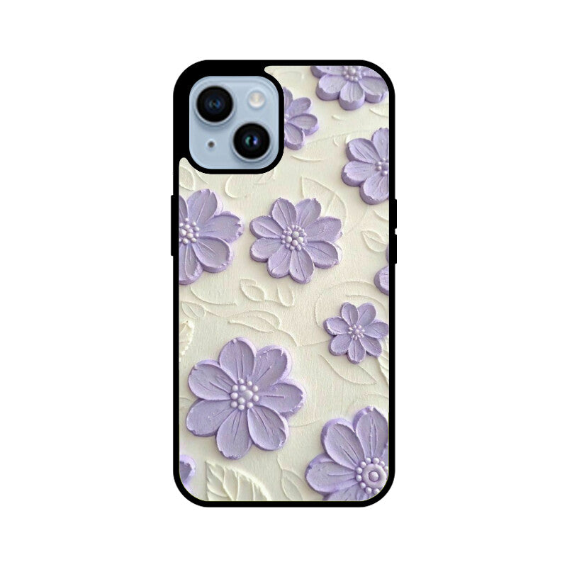 Lavender Floral Texture Glass Case