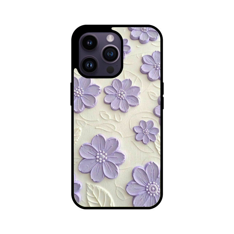 Lavender Floral Texture Glass Case