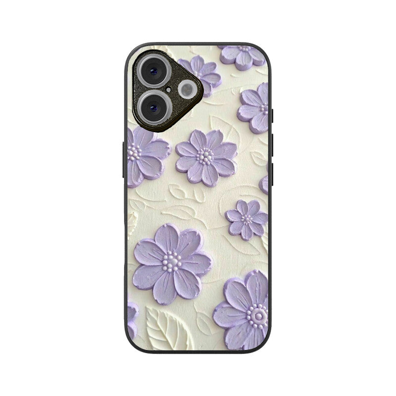Lavender Floral Texture Glass Case