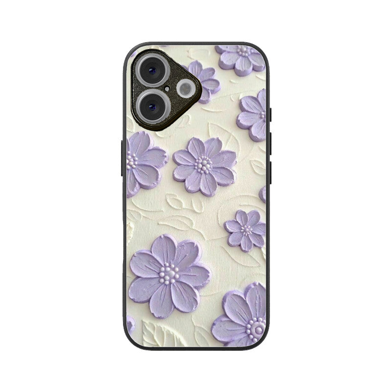 Lavender Floral Texture Glass Case