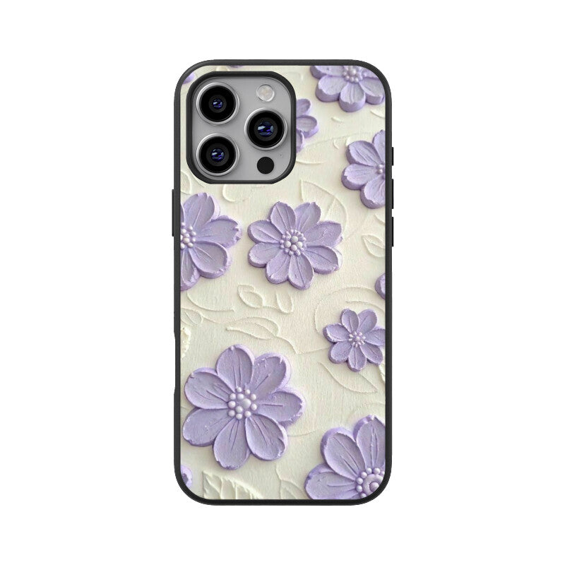 Lavender Floral Texture Glass Case