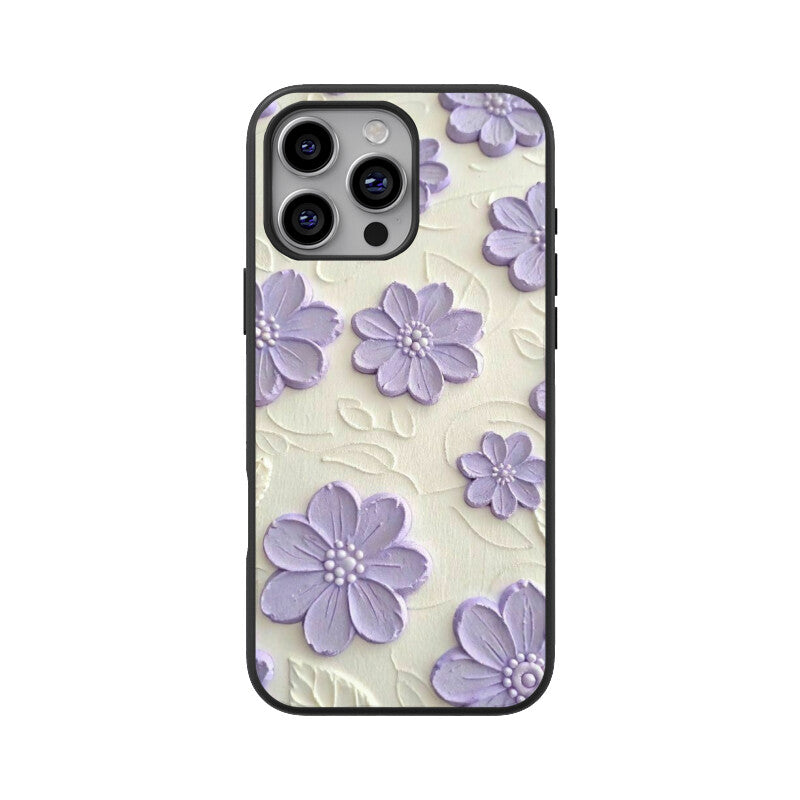 Lavender Floral Texture Glass Case