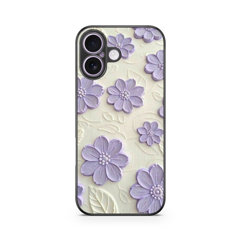 Lavender Floral Texture Glass Case