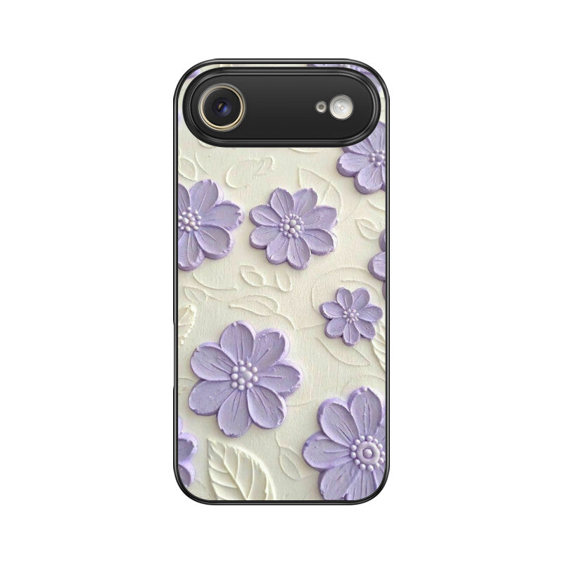 Lavender Floral Texture Glass Case
