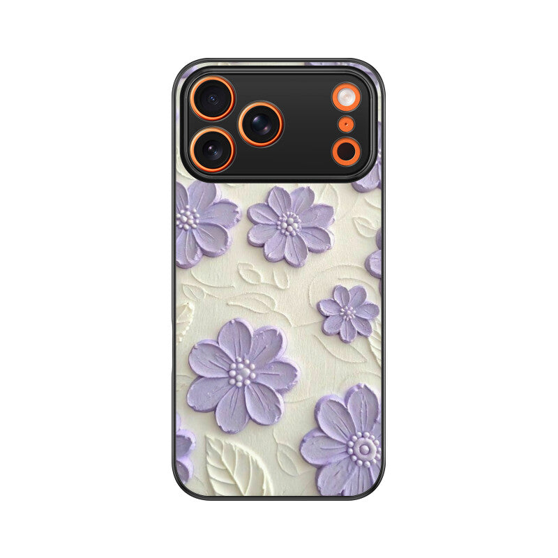 Lavender Floral Texture Glass Case