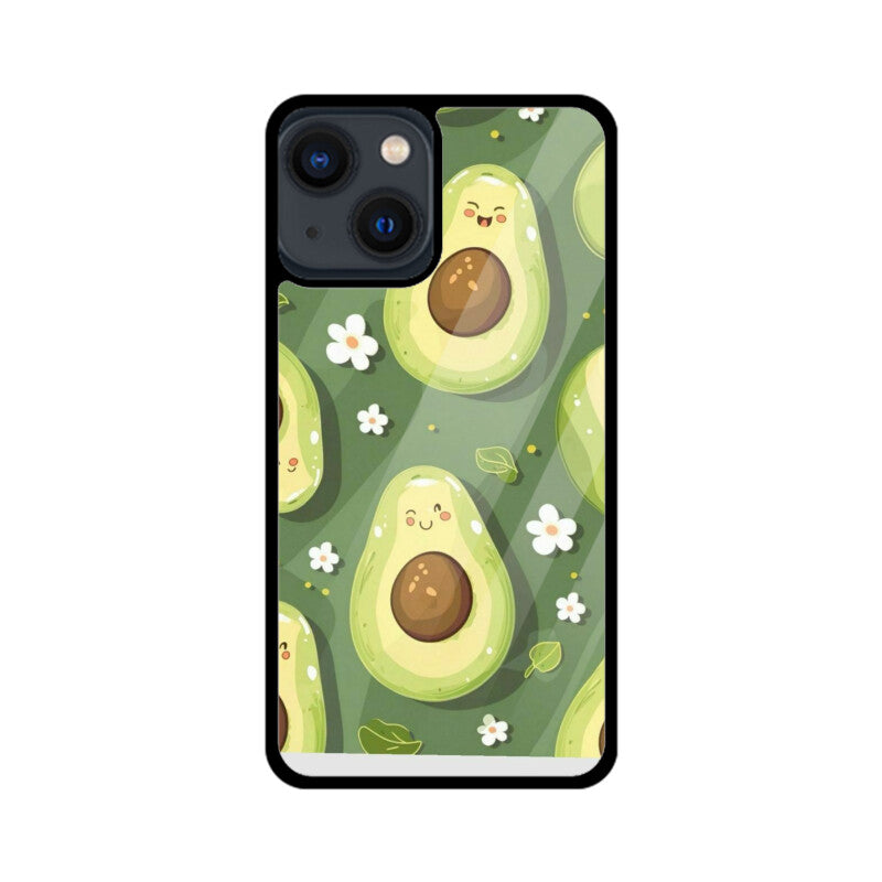 Kawaii Avocado Pattern Glass Case